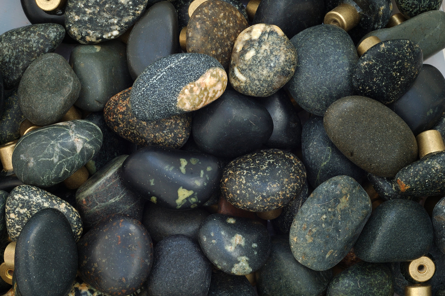 Dark Basalt Stone Knobs | Black Base