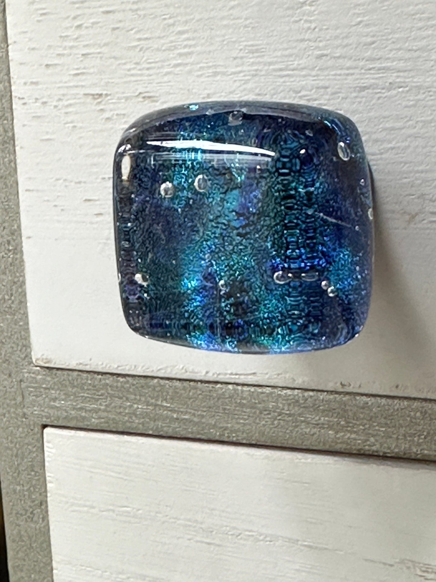 Blue Bayou Glass Knobs - small size, handmade in USA - Ann Ivory Studios
