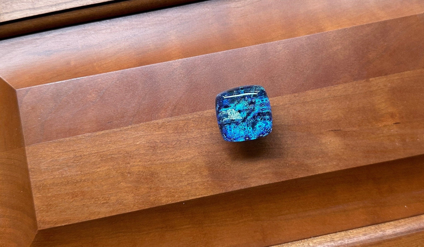 Blue Bayou Glass Knobs - small size, handmade in USA - Ann Ivory Studios