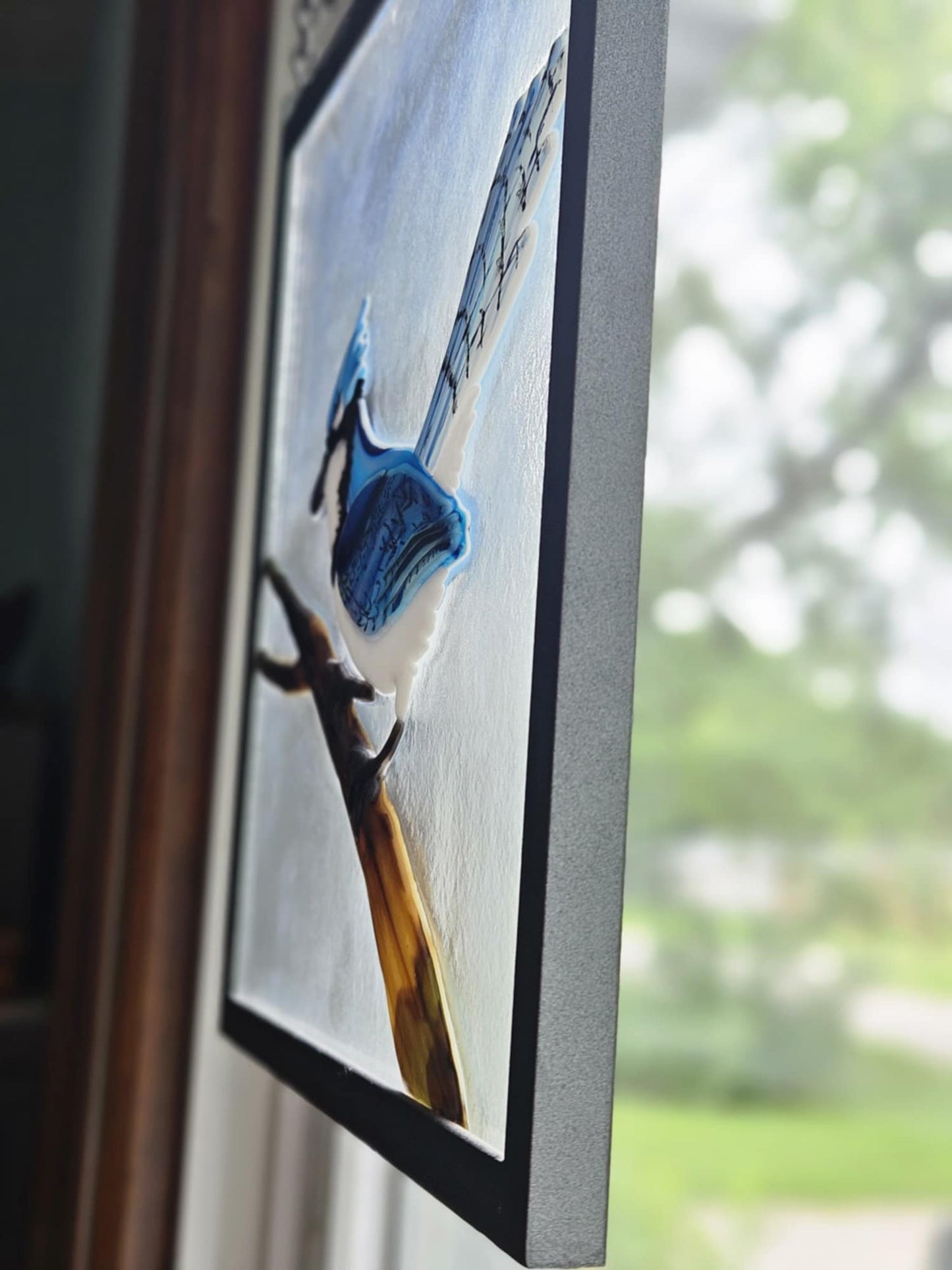Blue Jay Window Panel - Ann Ivory Studios