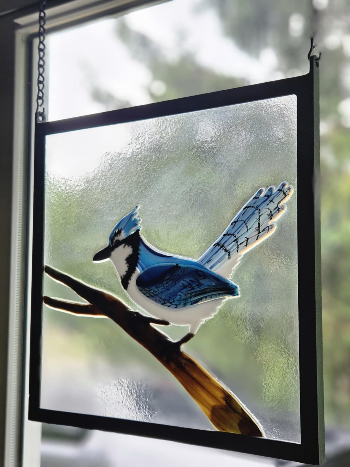 Blue Jay Window Panel - Ann Ivory Studios