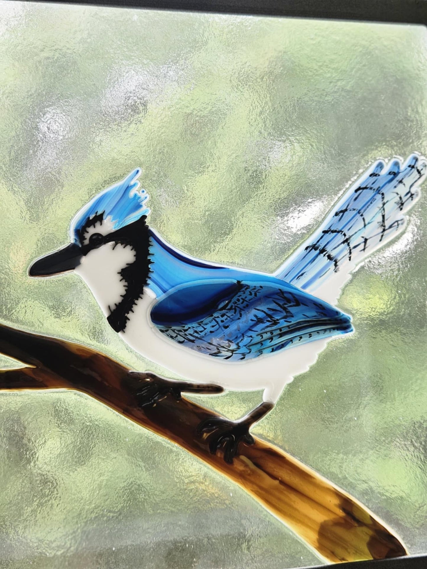 Blue Jay Window Panel - Ann Ivory Studios