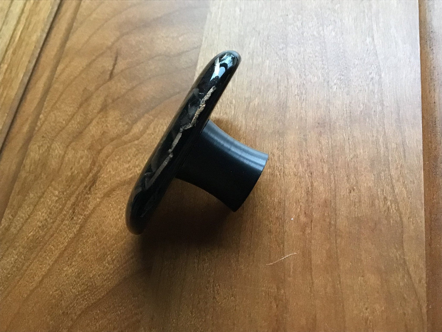 Bronze and Black glass cabinet knob, Elegant and Classy knob, bronze frost glass with black drawer pull - Ann Ivory Studios