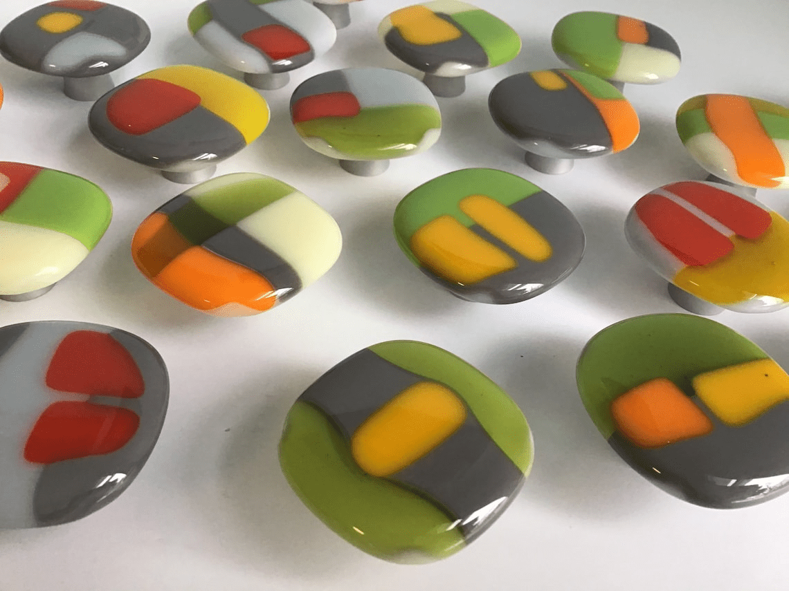 ColorForm ‘S’ - Custom Glass Cabinet Knob - Ann Ivory Studios