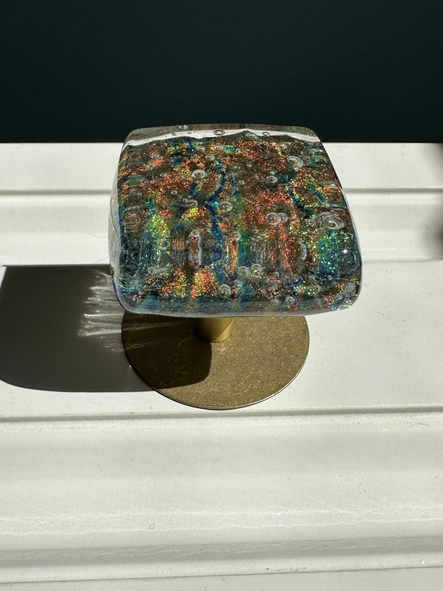 Copper - Gold Dazzlers - Custom Glass Cabinet Knobs - Ann Ivory Studios