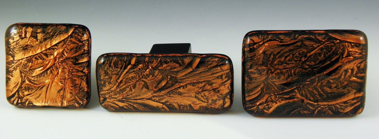 CopperFrost - Custom Glass Cabinet Knob and Pull - Ann Ivory Studios