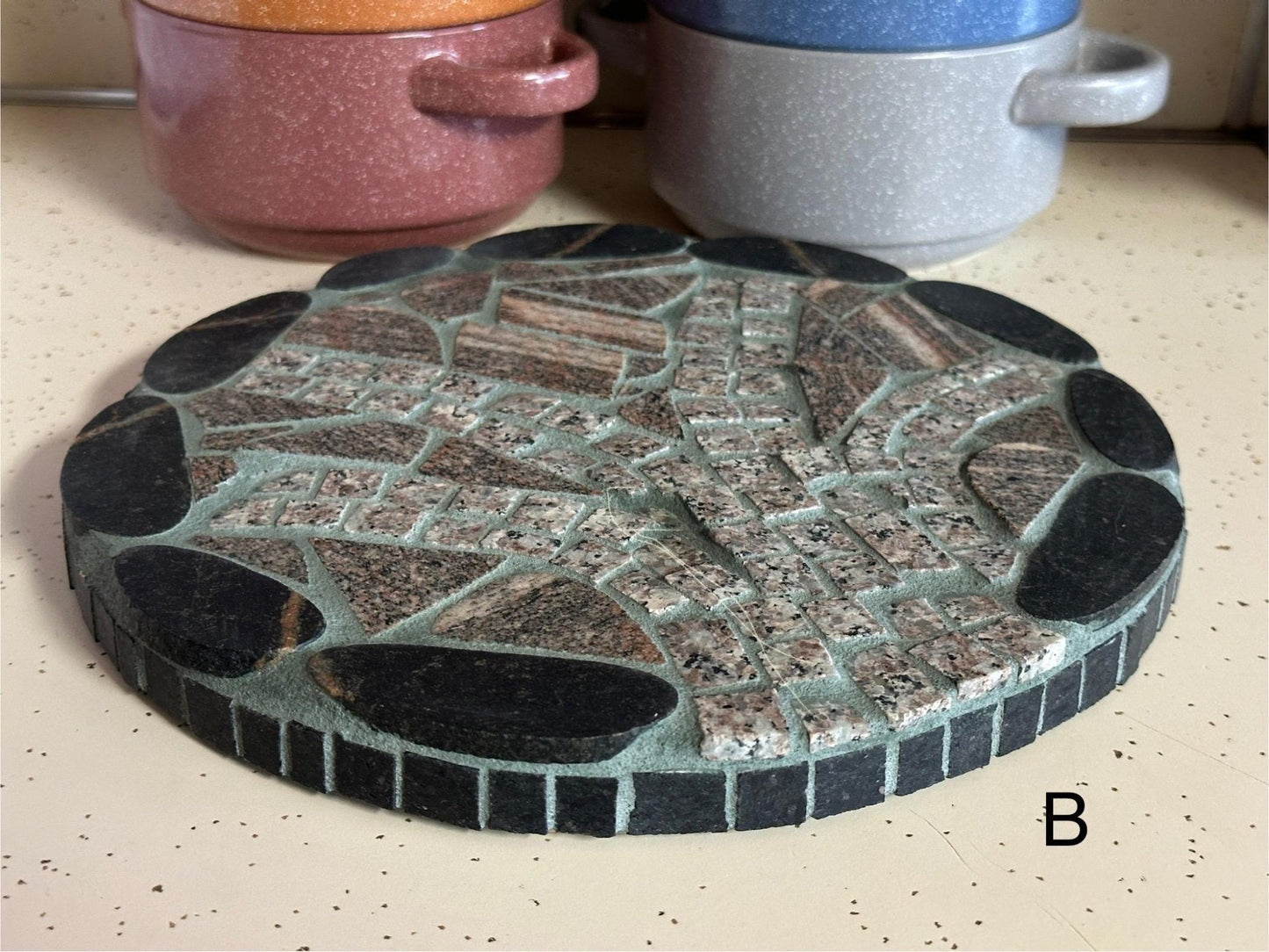 Handcut Natural Stone Mosaic Trivets, Made in USA - Ann Ivory Studios