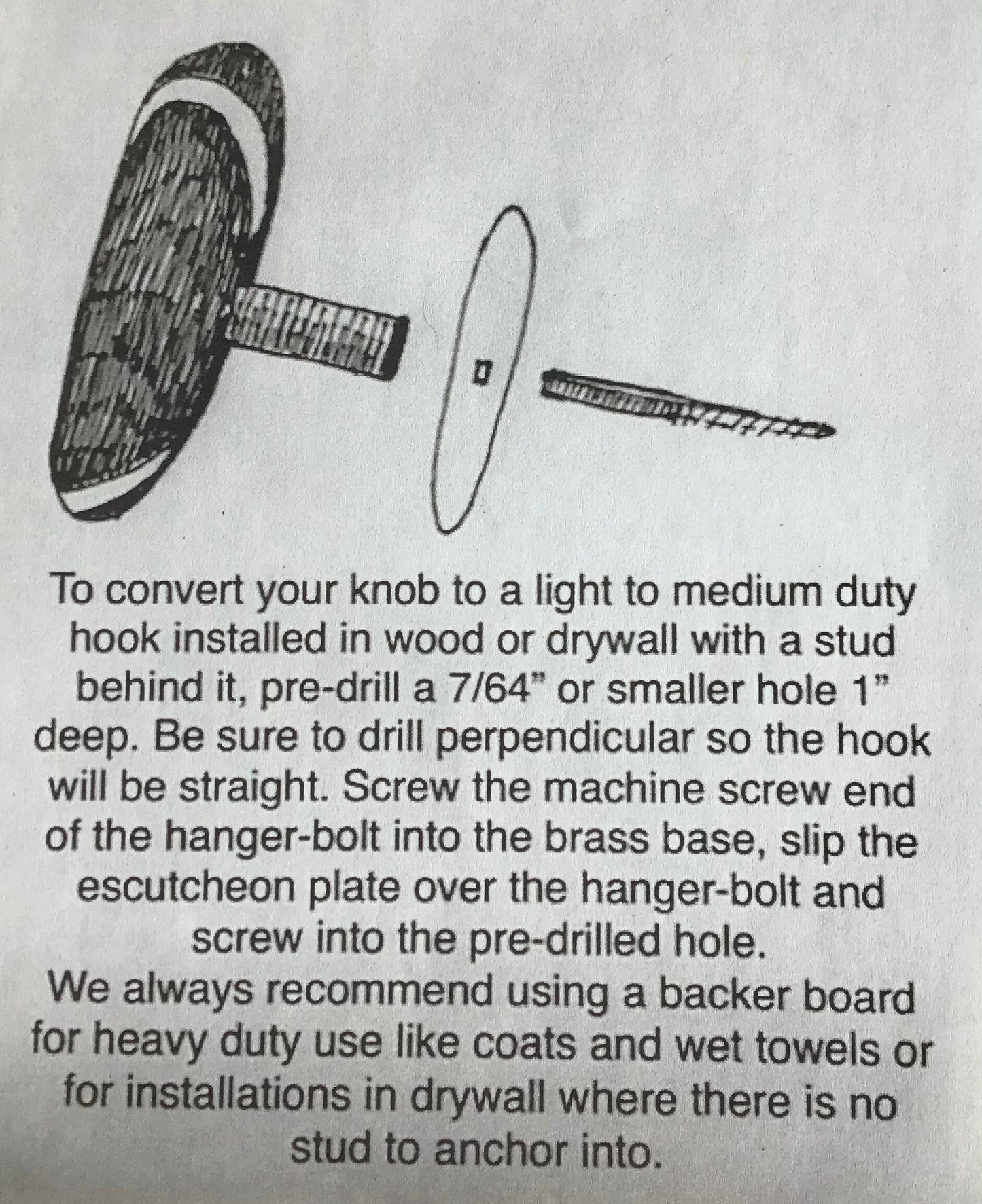 Knob to hook conversion kit, create a hook, custom hooks, convert to hook, change knob to hook, adaptation