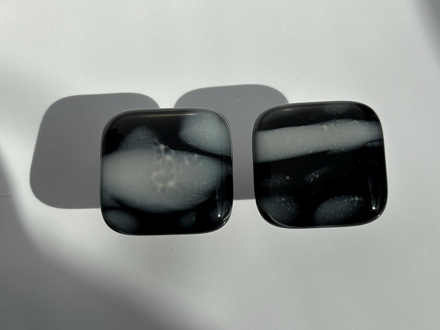 Wisps of Fog on Black Glass, made in USA custom cabinet knobs