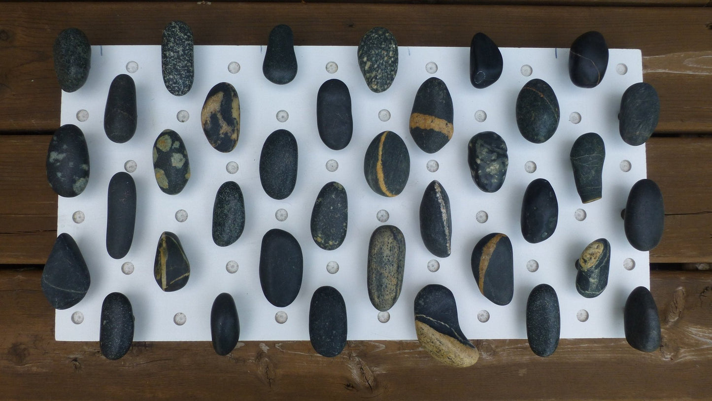 Large Stone Cabinet Knob - Brass Base - Natural Mountain Midnight Collection - Ann Ivory Studios