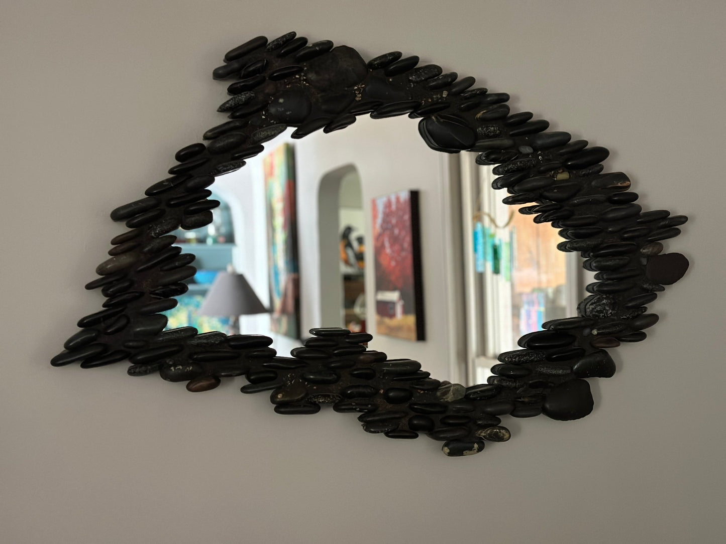 Mosaic Rock Mirror - Ann Ivory Studios