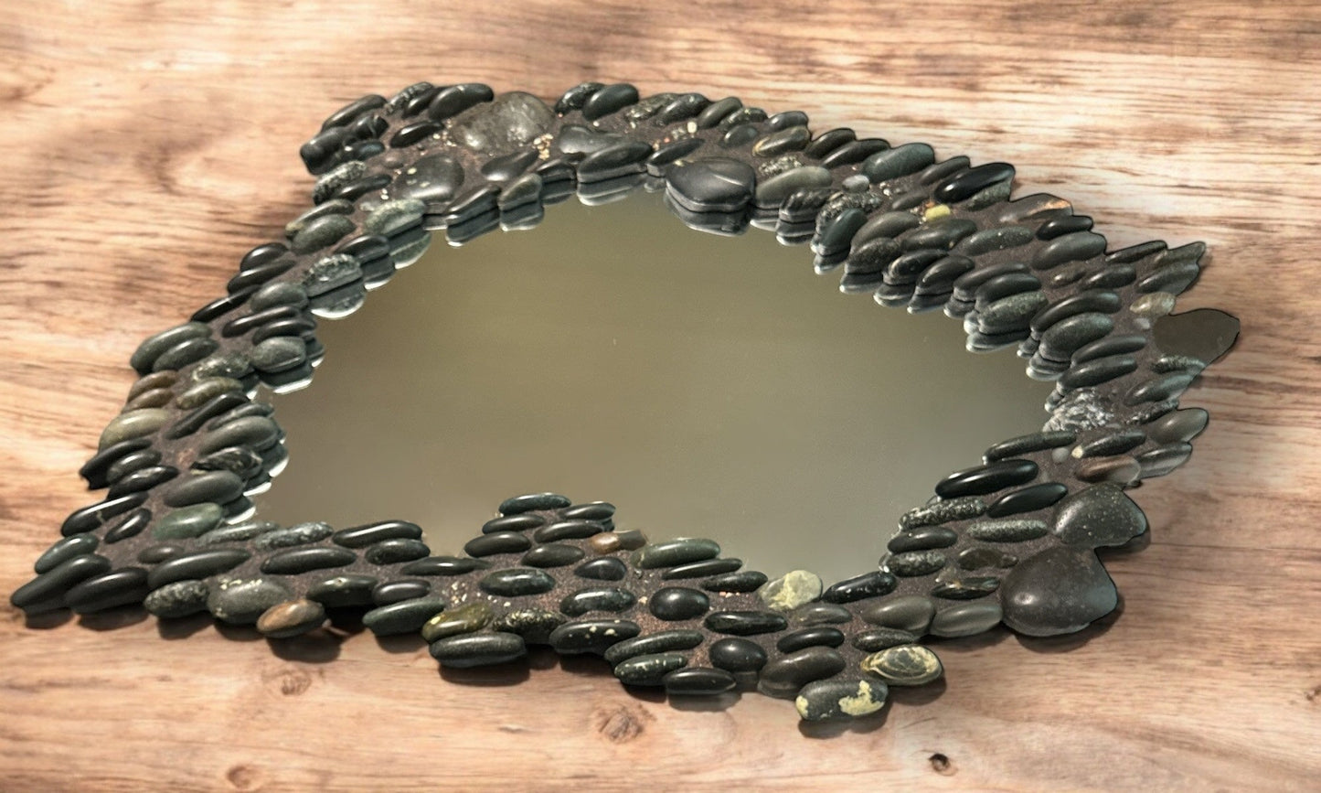 Mosaic Rock Mirror - Ann Ivory Studios
