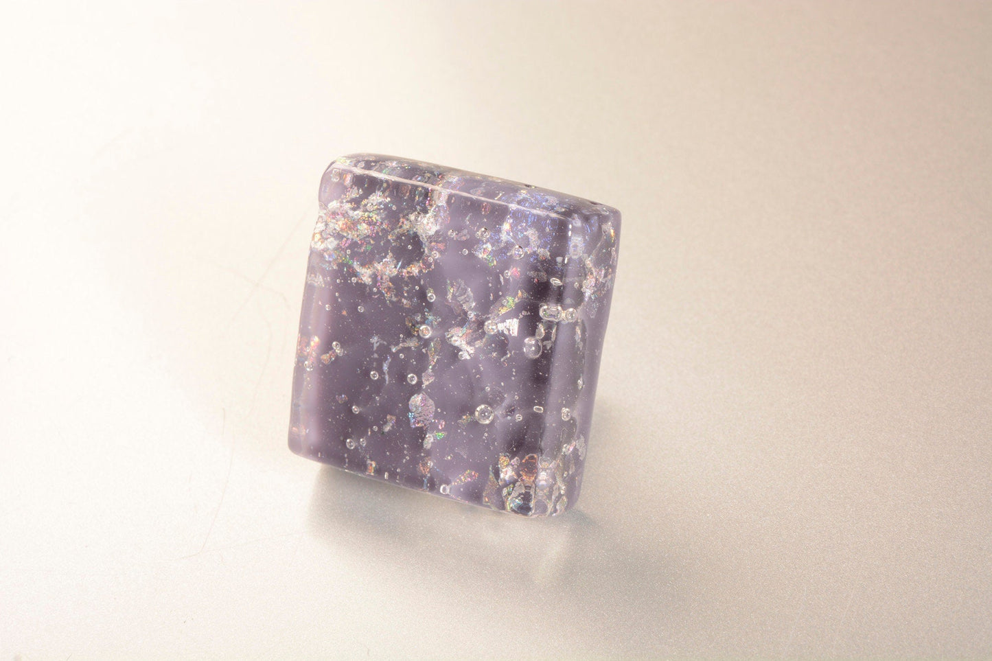 Plum Fairy - Custom Purple Sparkly Glass Cabinet Knob - Ann Ivory Studios