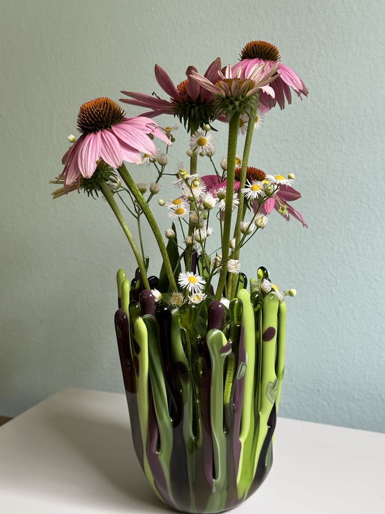 Purple and Green Vase - Ann Ivory Studios
