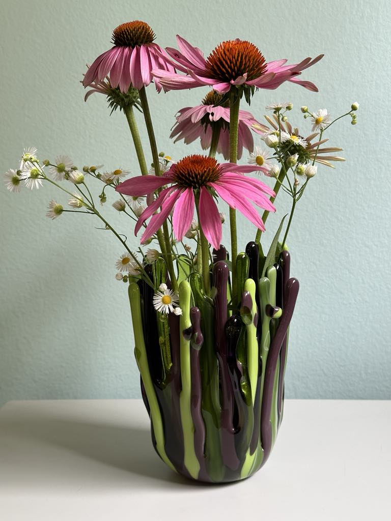 Purple and Green Vase - Ann Ivory Studios