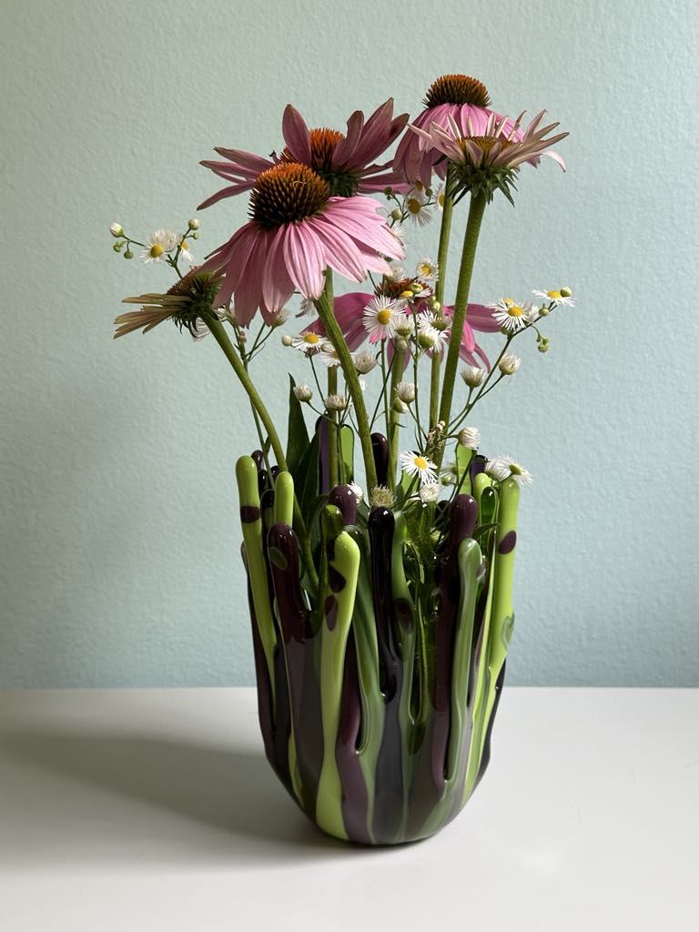 Purple and Green Vase - Ann Ivory Studios