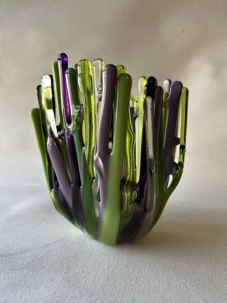 Purple and Green Vase - Ann Ivory Studios