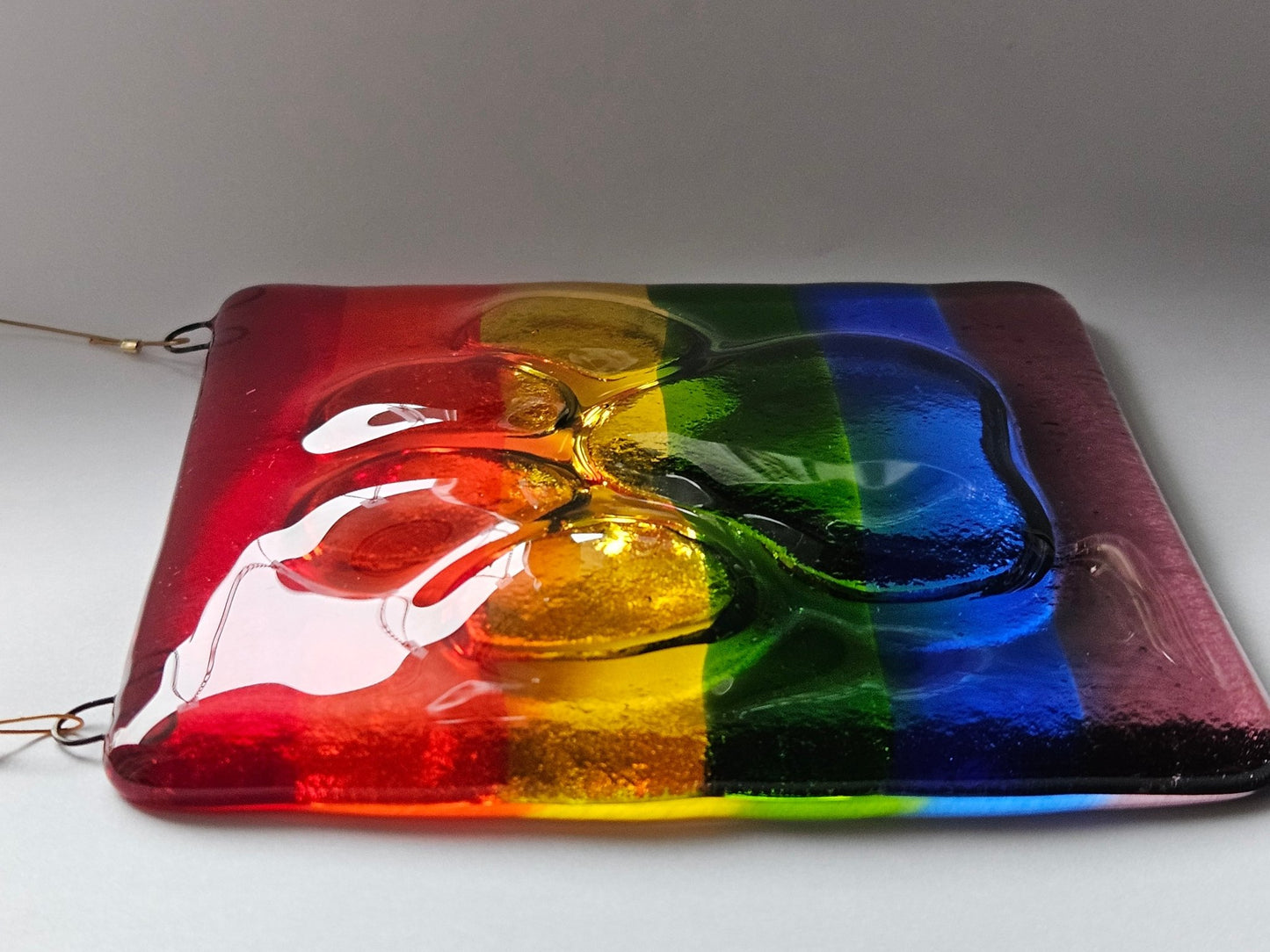 Rainbow Paw Print Suncatcher - Garden Art - Ann Ivory Studios