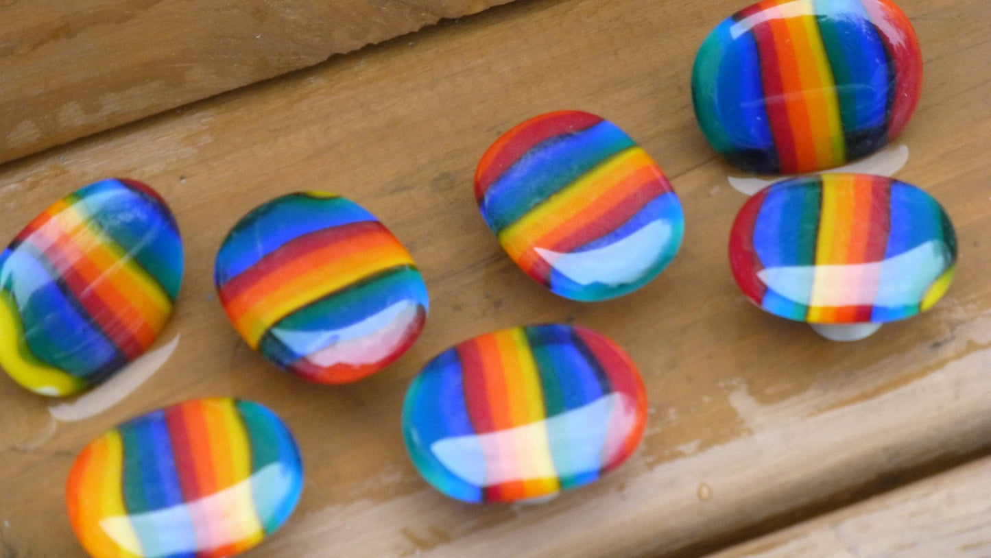 Rainbows - Custom Glass Cabinet Hardware - Ann Ivory Studios