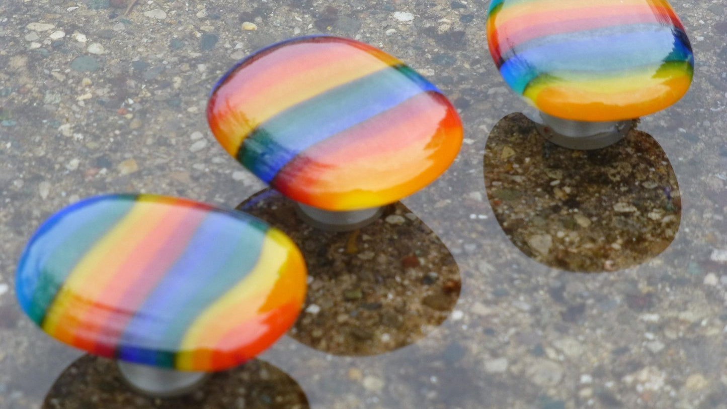Rainbows - Custom Glass Cabinet Hardware - Ann Ivory Studios