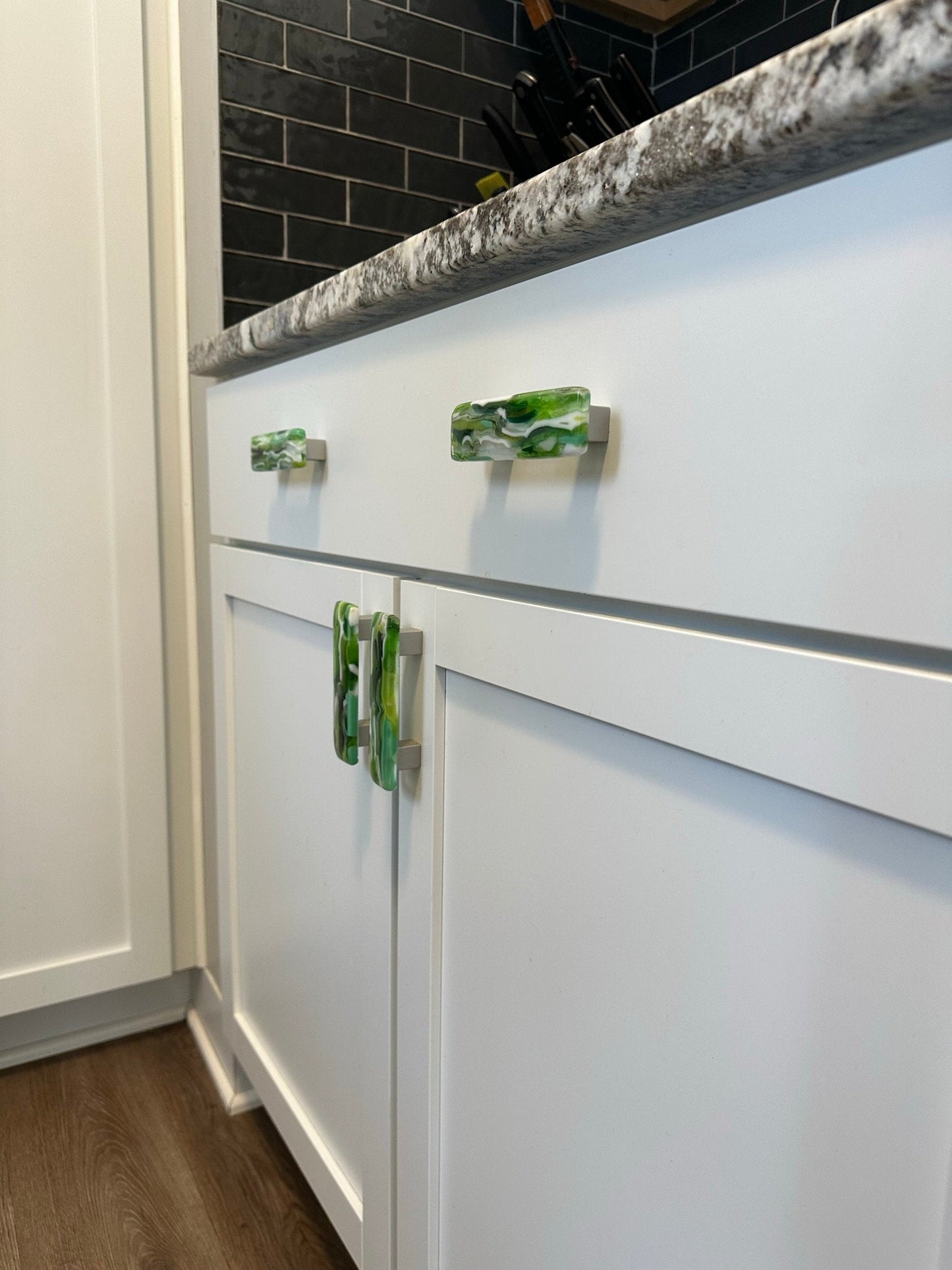 Raingarden - Custom Glass Cabinet Knobs - Ann Ivory Studios