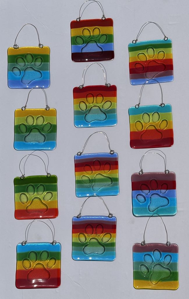 Rainbow Paw Print Suncatcher - Garden Art