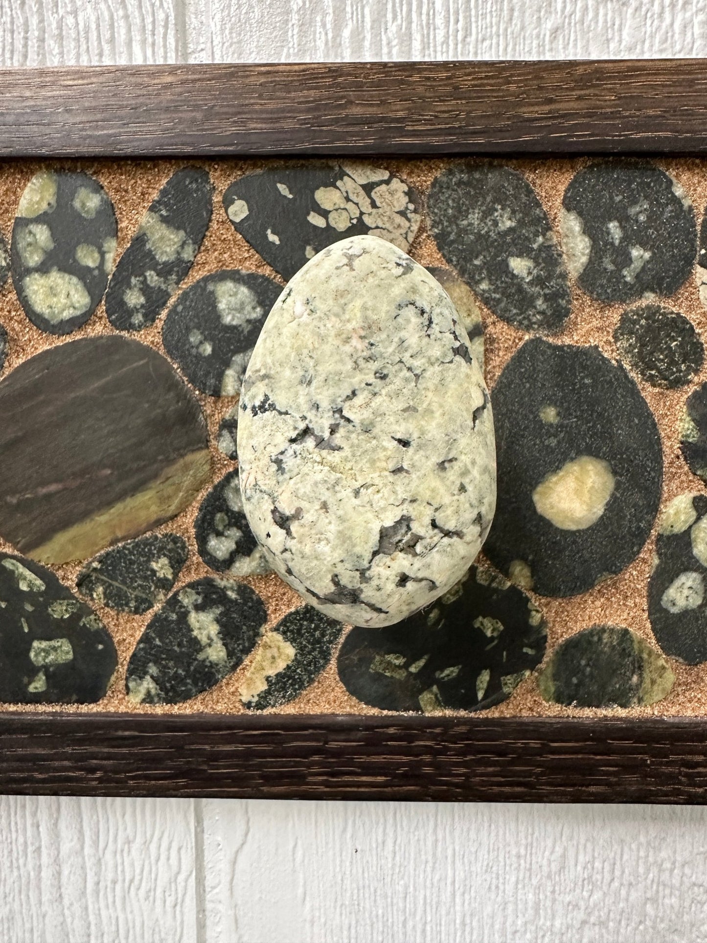 Rock Coat Rack - Basalt Sliced Lake Stone - Ann Ivory Studios