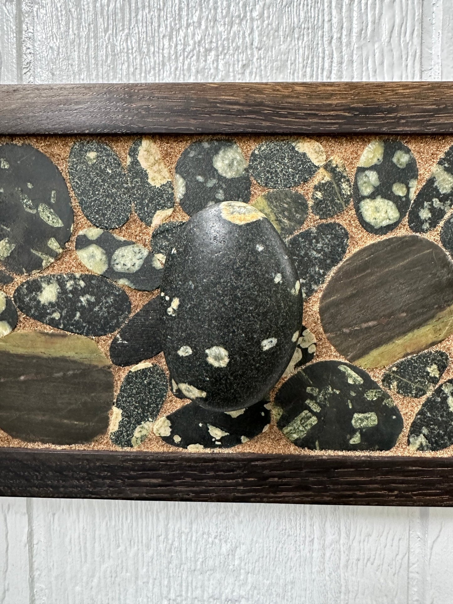 Rock Coat Rack - Basalt Sliced Lake Stone - Ann Ivory Studios