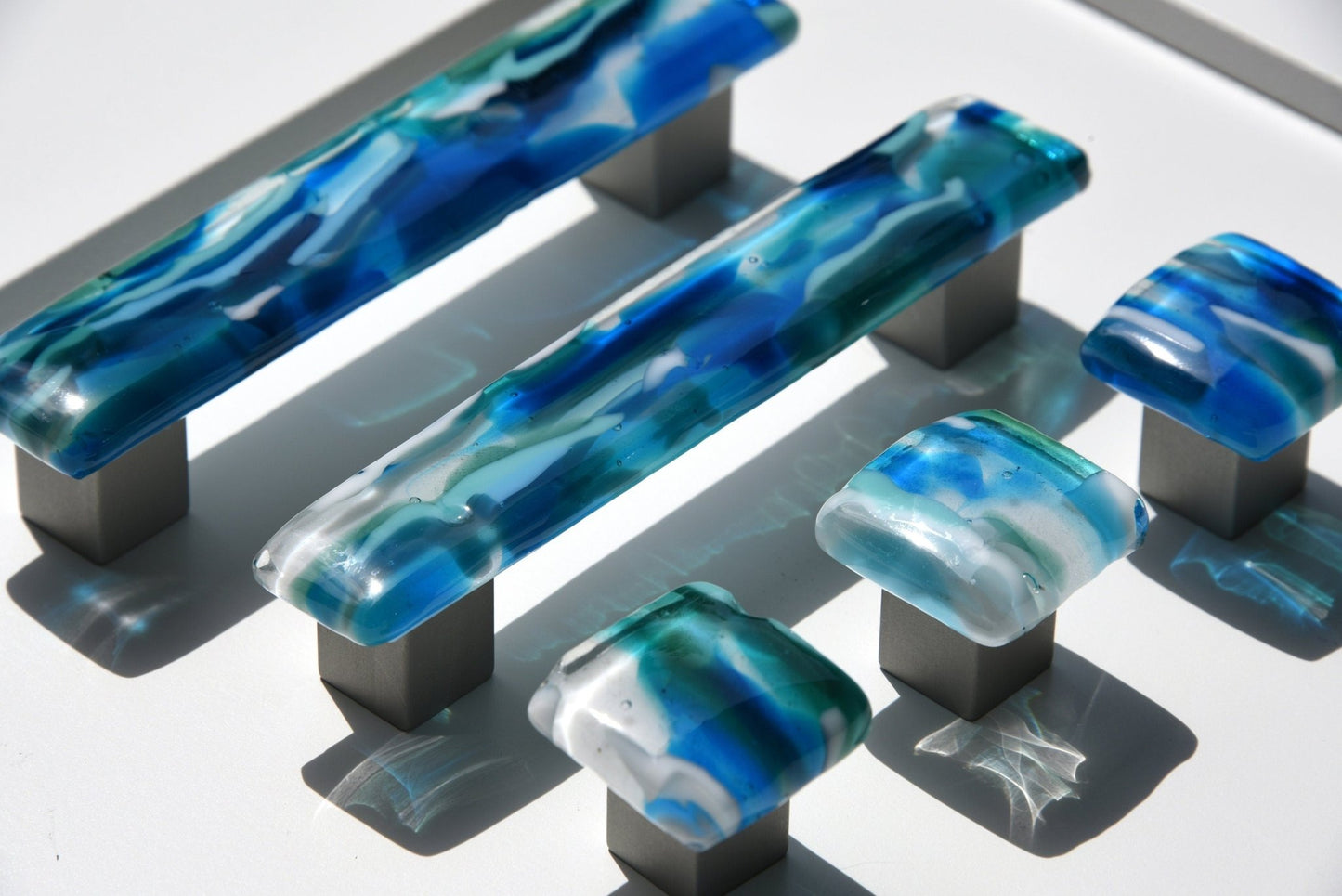 Seascapes Collection - Custom Glass Cabinet Knob and Pull - Ann Ivory Studios