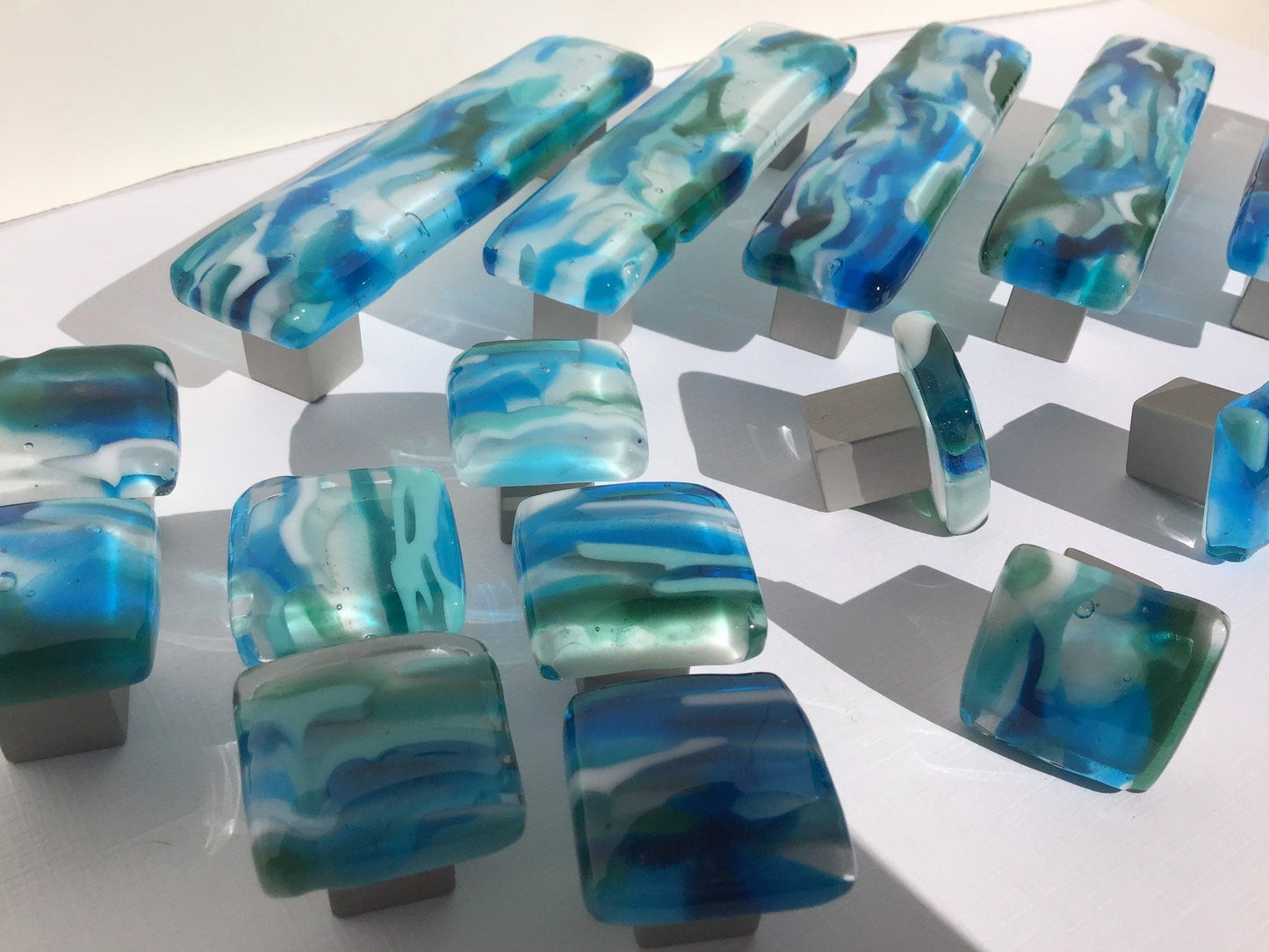 Seascapes Collection - Custom Glass Cabinet Knob and Pull - Ann Ivory Studios