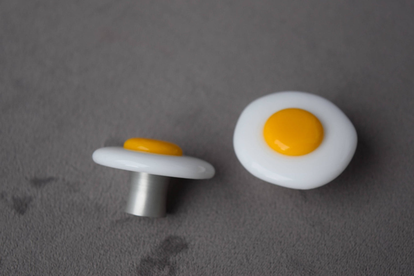 Sunny Side Up Egg - Multiple Sizes - Custom Glass Cabinet Knob - Ann Ivory Studios