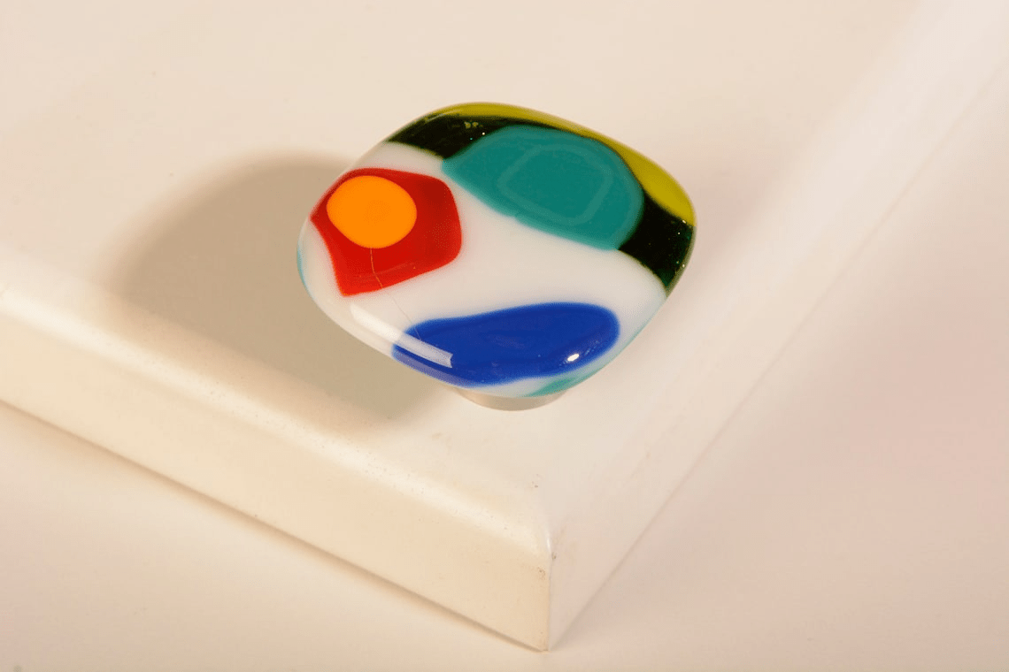 The Happy Knob, ColorForm D - Custom Glass Cabinet Knob and Pull - Ann Ivory Studios