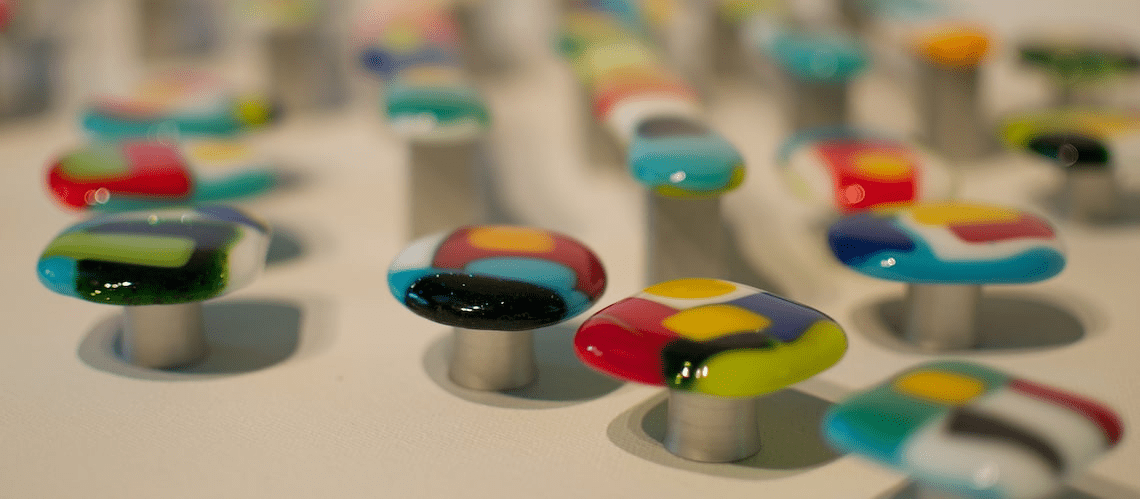 The Happy Knob, ColorForm D - Custom Glass Cabinet Knob and Pull - Ann Ivory Studios