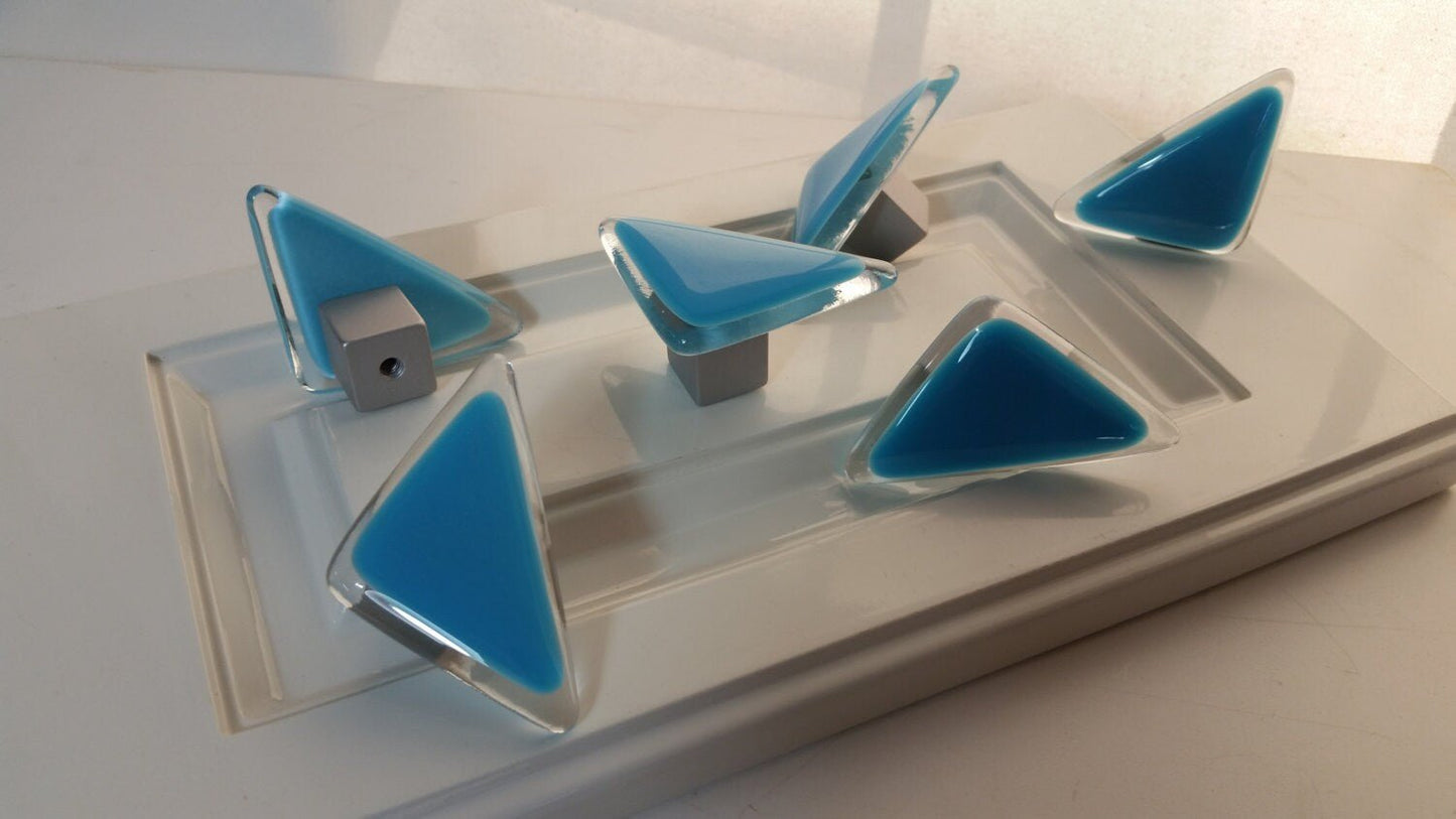 Triangles - Custom Glass Cabinet Knobs - Ann Ivory Studios