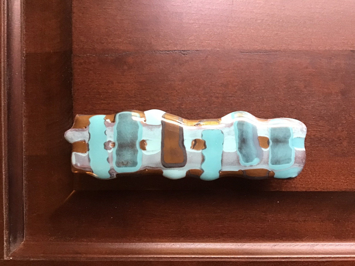 Turquoise Melt - Custom Glass Cabinet Knob - Ann Ivory Studios