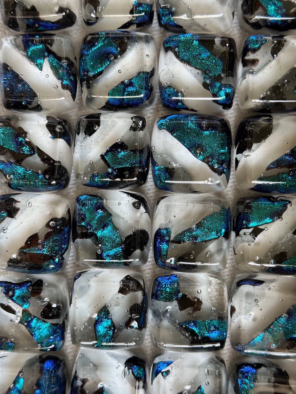 Unique Cabinet Knobs - Peacock Blue - Custom Glass Hardware - Ann Ivory Studios