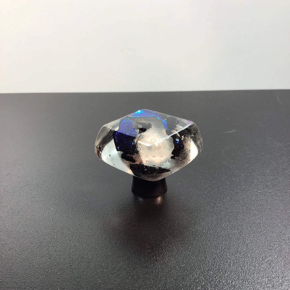 Unique Cabinet Knobs - Peacock Blue - Custom Glass Hardware - Ann Ivory Studios