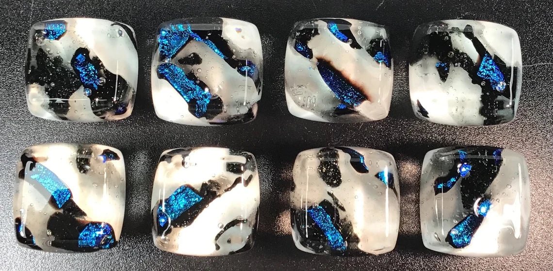 Unique Cabinet Knobs - Peacock Blue - Custom Glass Hardware - Ann Ivory Studios