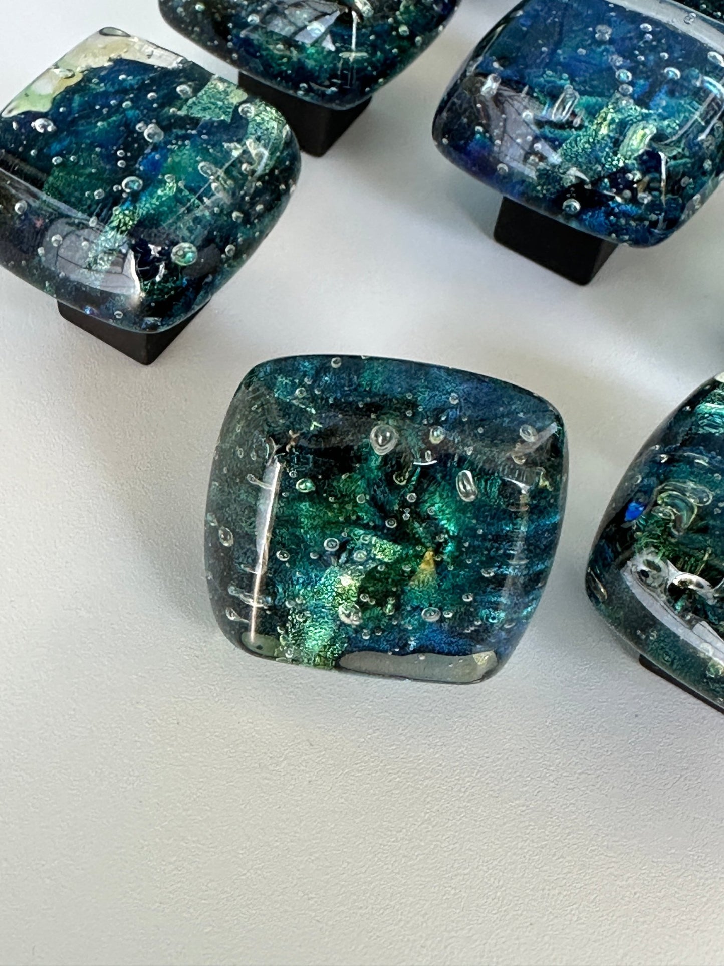 Verde Waters - custom Glass Cabinet Knob - Ann Ivory Studios