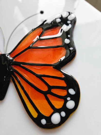 Monarch Butterfly - Hanging Fused Glass Art