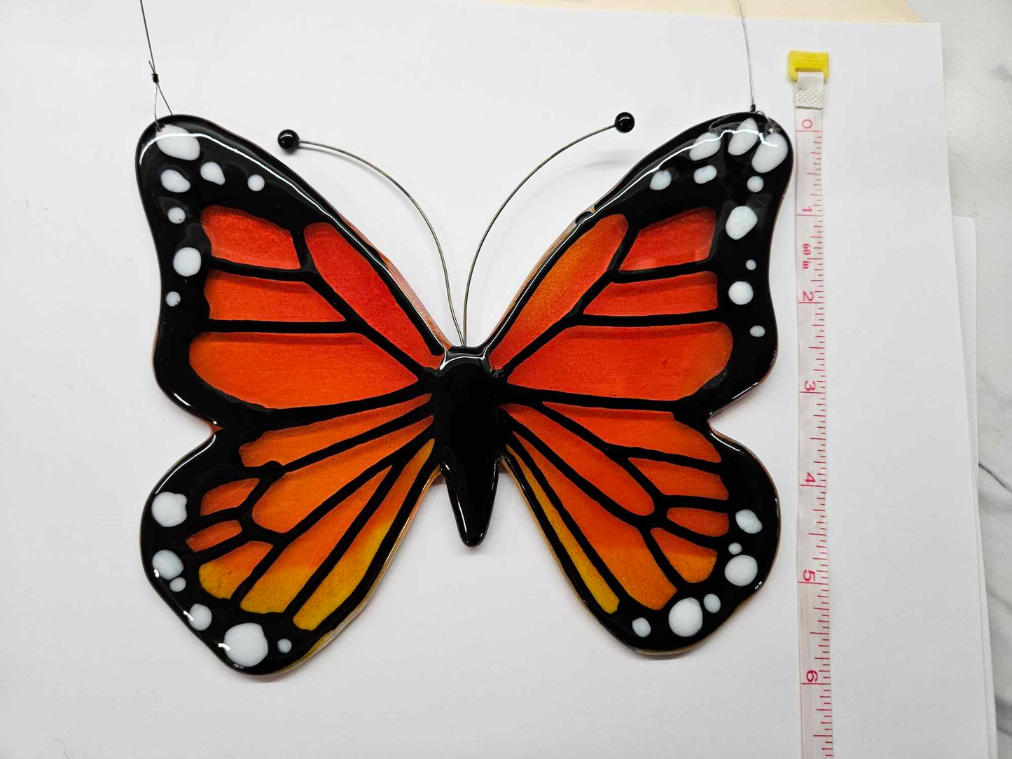 Monarch Butterfly - Hanging Fused Glass Art