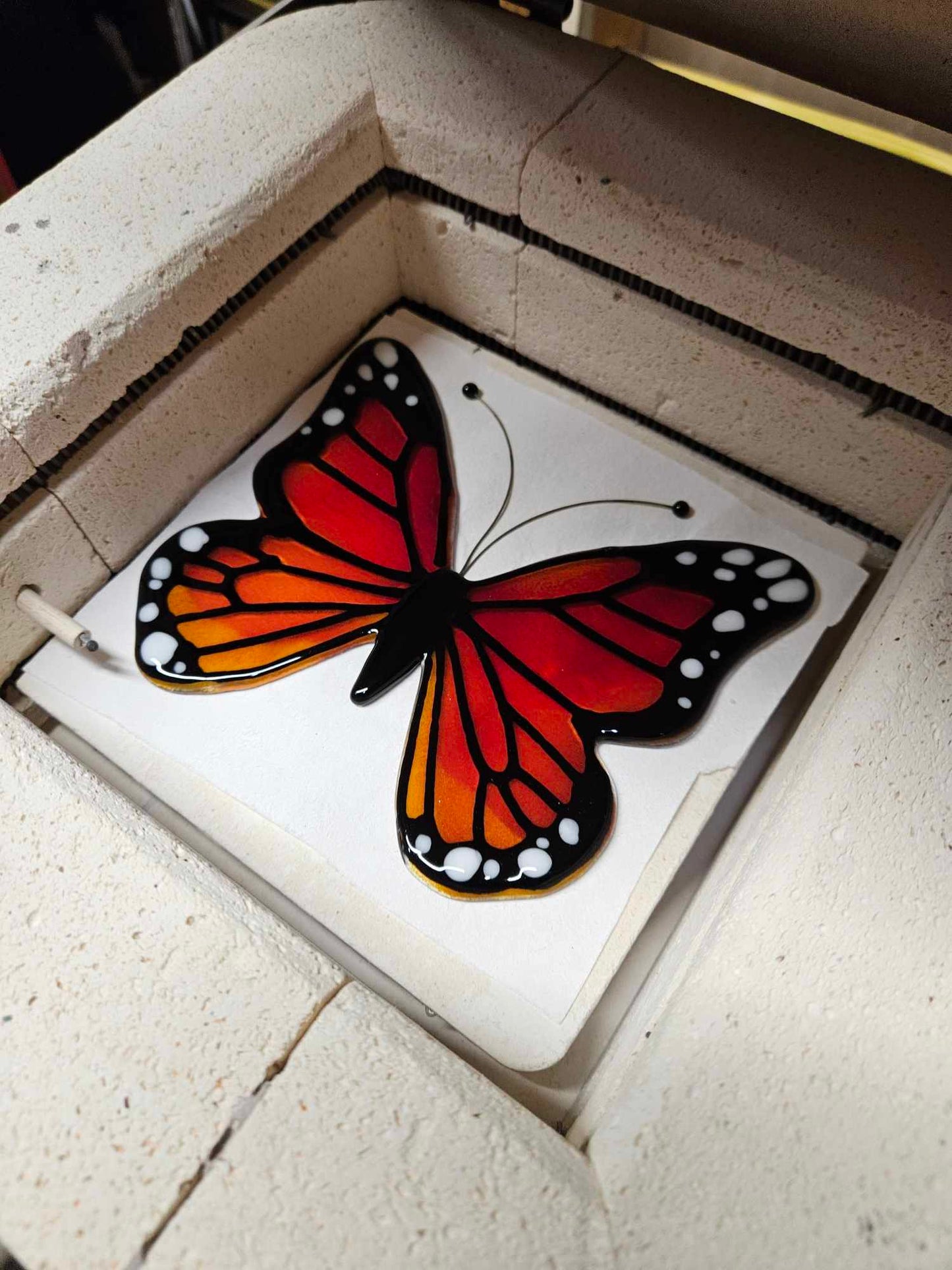 Monarch Butterfly - Hanging Fused Glass Art