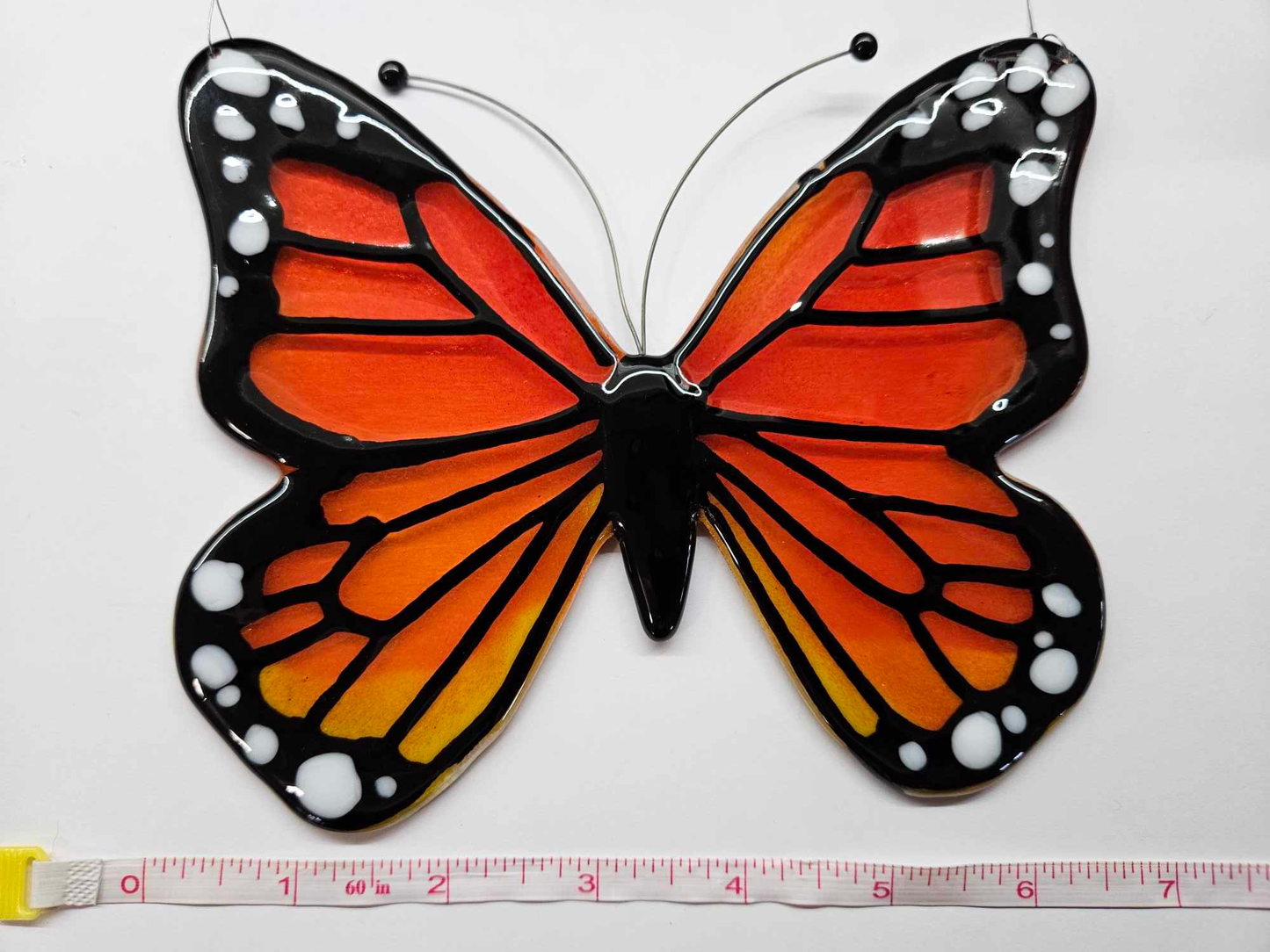 Monarch Butterfly - Hanging Fused Glass Art