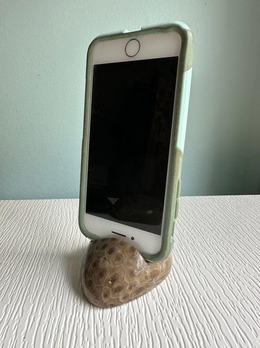 Petoskey Stone - Michigan Natural Stone Phone Holder