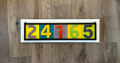 Colorful Glass Address Sign - 3 to 5 Numbers