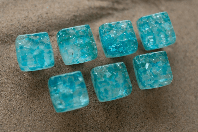 Caribbean Mist - Custom Glass Cabinet Knob - Ann Ivory Studios