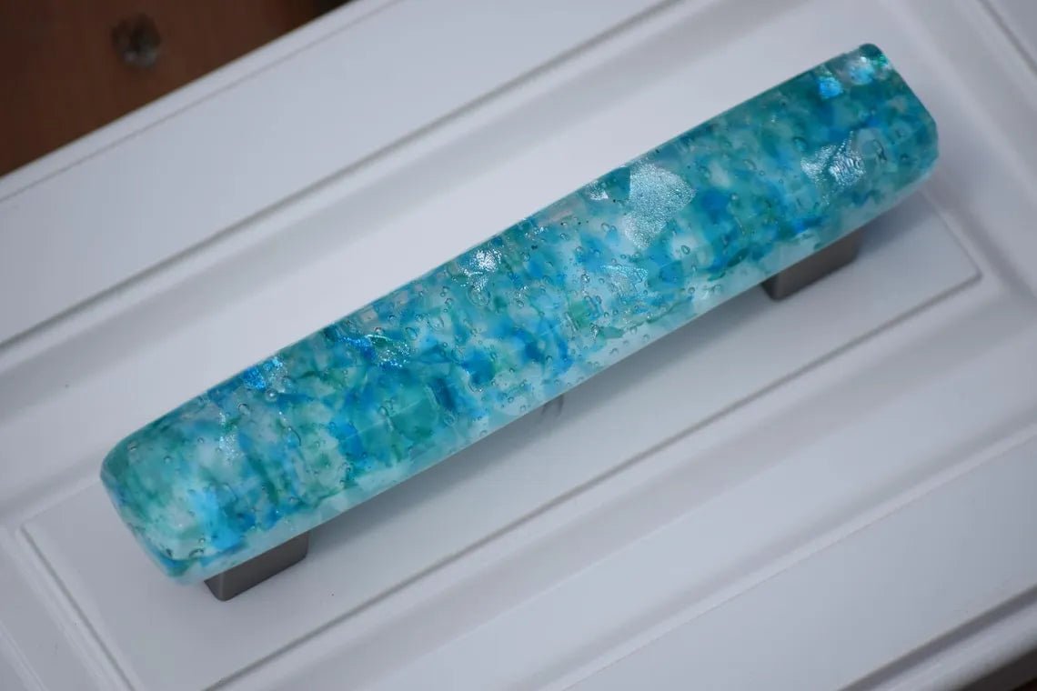 Caribbean Mist - Custom Glass Cabinet Pull - Ann Ivory Studios