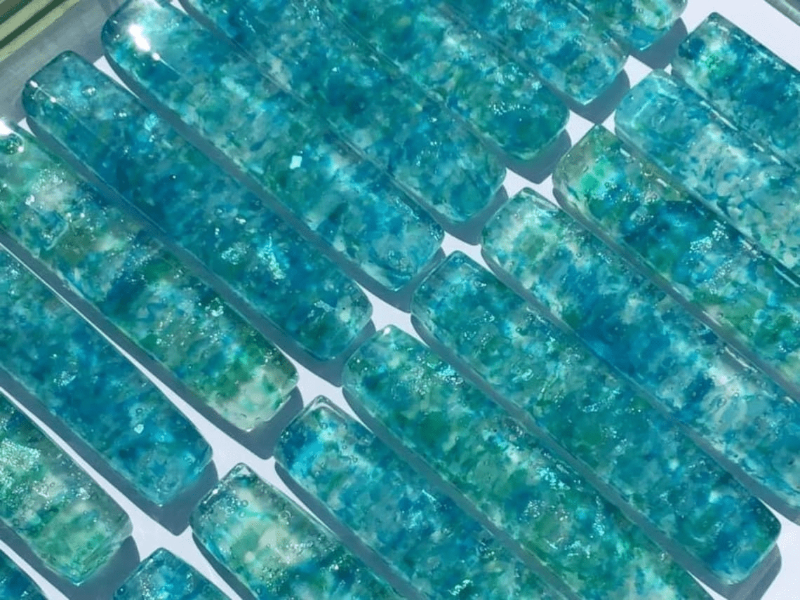 Caribbean Mist - Custom Glass Cabinet Pull - Ann Ivory Studios