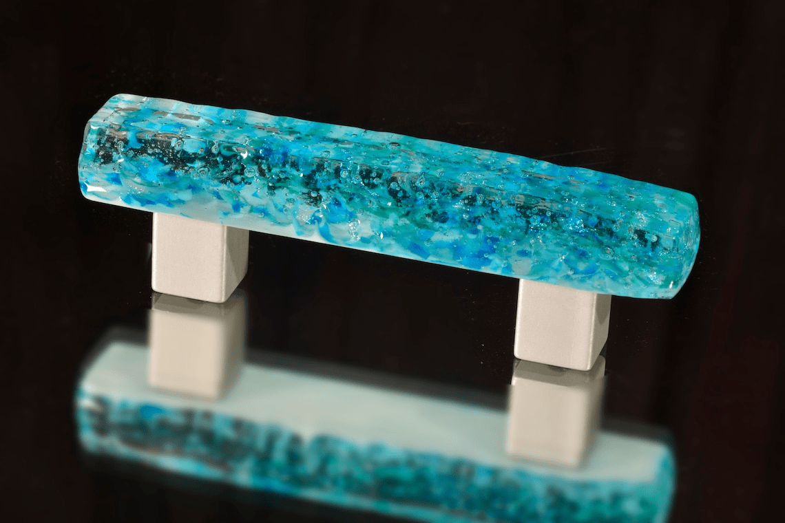 Caribbean Mist - Custom Glass Cabinet Pull - Ann Ivory Studios