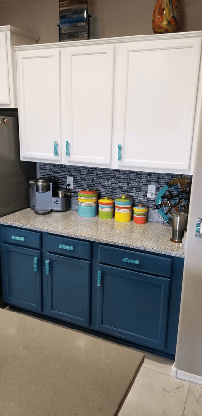 Caribbean Mist - Custom Glass Cabinet Pull - Ann Ivory Studios